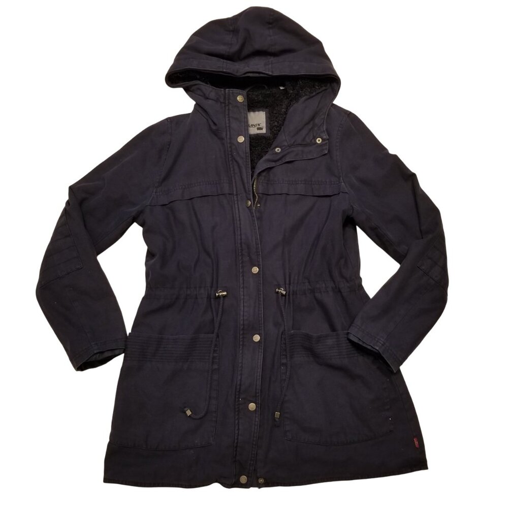 Women's Navy Blue Hooded Jacket